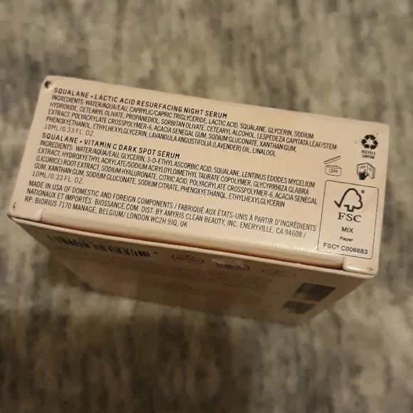 Biossance Vitamin C Serum Lactic Acid Resurfacing Night Serum Duo Travel Size - Picture 9 of 9